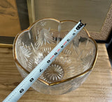 Small Crystal Catchall With Gold Rim Accents