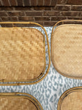 Collection of Wicker Bamboo Trays- Set of 5