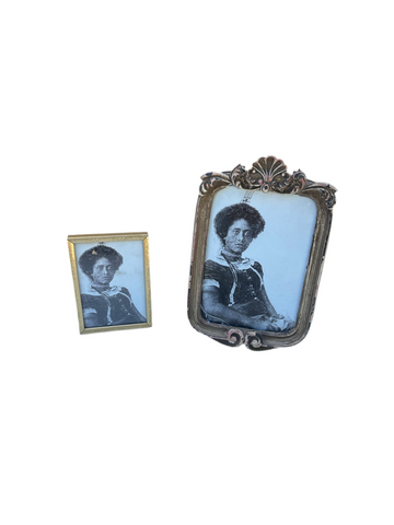 Pair of Gold Frames With Matching Photos
