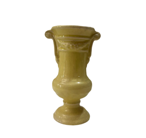 Small Handmade Yellow Ceramic Detailed Vase