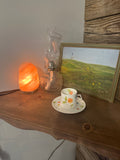 Mikasa Teacup and Saucer Ceramic Pair With Orange Floral Details