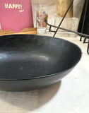 Biomorphic Hand Fired Black Pottery Bowl