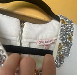 Vintage Juicy Couture White Sweater With Bling Neckline