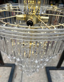 Large Wedding Lucite and Brass Chandelier