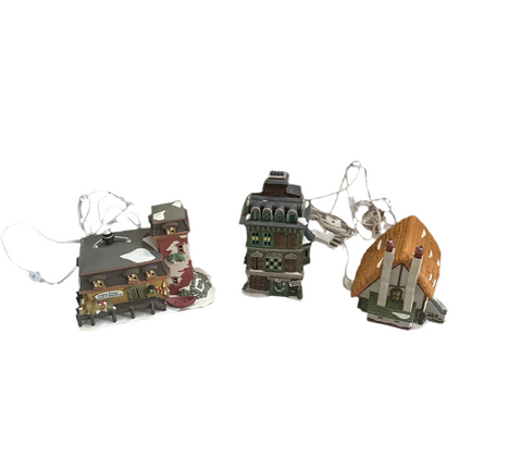 Trio of Vintage Christmas Village Houses