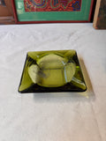 Pair of Green Glass Ashtrays