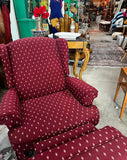 1970s Red Covered Reclining Rocking Chair