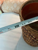 Vintage Hand Woven Basket in Zig-Zag Pattern