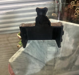 Heavy Metal Chest Style Doorstop With Teddy Bear Accents