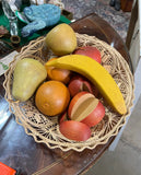 MCM Geometric Fruit and Wicker Bowl- Set of 11