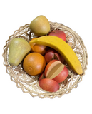 MCM Geometric Fruit and Wicker Bowl- Set of 11