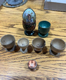 Instant Collection of Vintage Miniature Egg Holders and Egg- Set of 8