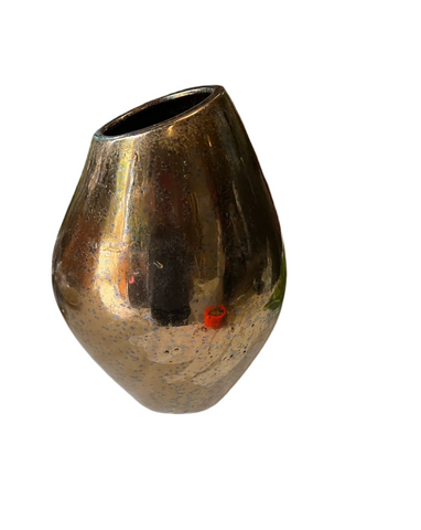 Gold Ceramic Heavy Abstract Vase