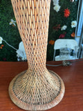 Vintage Boho Chic Wicker Tall Table Lamp