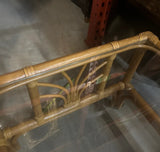 Bamboo Boho Glass Top Coffee Table
