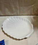 White Ceramic Vintage Shell Style Serving Platter