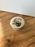 Small White Asian Ceramic Box with Cherry Blossom Details