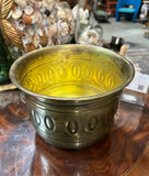 Small Brass Bowl With Oval Etched Accents