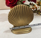 Pair of Vintage Brass Seashell Bookends