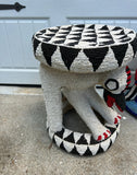 Hand Beaded African Style Decorative Stool