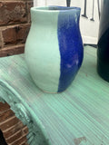 Pair of Blue Two-Toned Pottery Vases