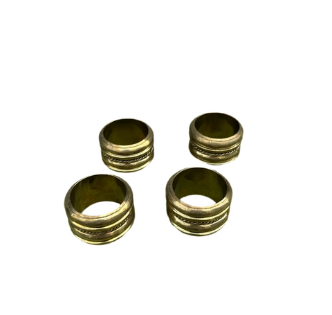 Collection of Brass Napkin Rings- Set of 4