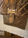 Gold Flat Mellow World Crossbody Purse With Buckle