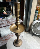 1970s Large Brass Detailed Candleholder