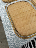 Collection of Wicker Bamboo Trays- Set of 5