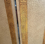 Large Wooden Gold Greek Key Screen
