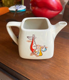 Vintage White Ceramic Square Teapot