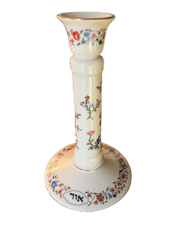 Ceramic Lenox Sabbath Candlestick Holder With Floral Accents