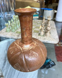 Small Brown Ceramic Boho Chic Vase, Signed by the Artist