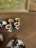 Miniature Southwest Pottery Set Black and White- Set of 11