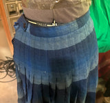 Vintage Pendleton Blue Striped Wool Skirt, Small Rip