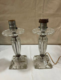 Pair of Glass Table Lamps With Glass Shades