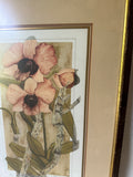 Antique Framed Signed Print of Pink Flower