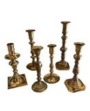 1970s Collection of Brass Candleholders- Set of 6