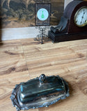 Small Silver Detailed Etched Butter Dish