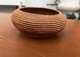Amer-Indian Antique Coiled Basket With Leaf Design