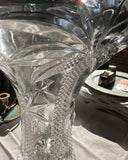 Set of 3, 1970s Crystal Collection of Palm Tree Vase and Candlestick Holders