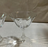Pair of Detailed Stemmed Champagne Glasses