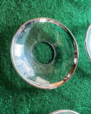 Set of 12 Swedish Glass Silver Rimmed Candle Holders