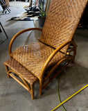 1970s Hemingway Rattan Lounge Chair With Extendable Footrest