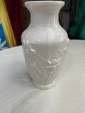 White Ceramic Vintage Relief Vase