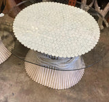 1970s McGuire White Wheat Side Table