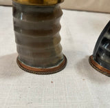 Pair of Animal Horn and Brass Cups