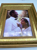 Gold Framed African American Wedding Photo
