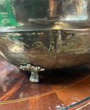 Round Brass Footed Bowl With Detailed Rim