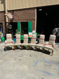 Collection of Colorful Patterned Dining Chairs- Set of 6 With 2 Captains Chairs